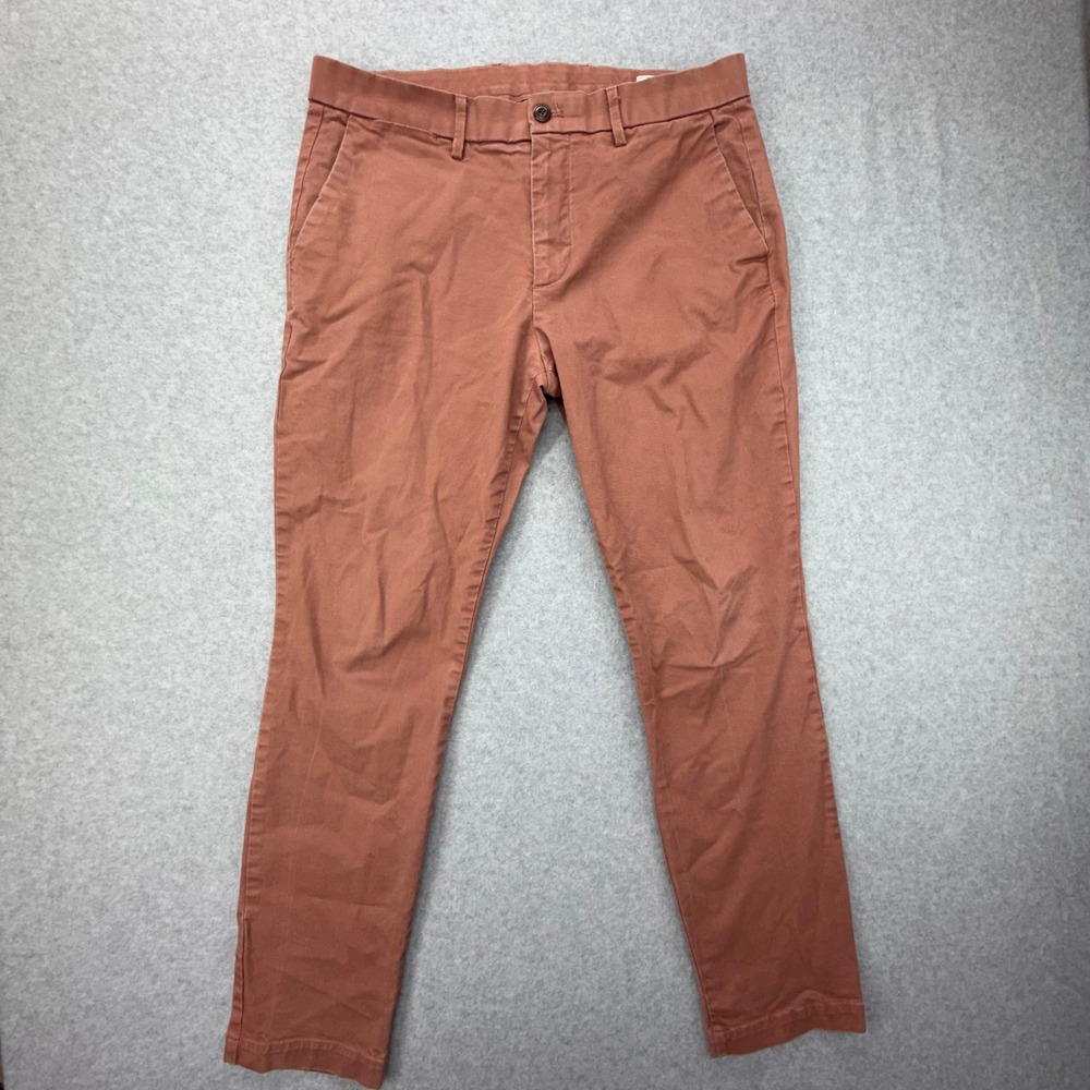 GAP Mens Skinny Chino Pants 34x30 Terracotta Rust Orange Stretch Cotton 34 x 30